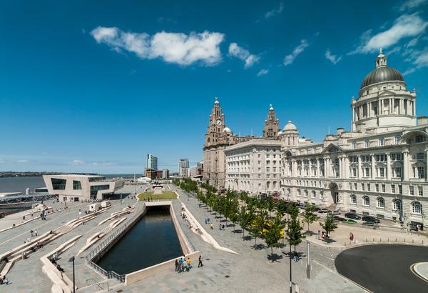 The Liverpool Waterfront seen from the Liverpool Museum