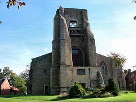 The Unusual Church Tower. &copy; Peggy Cannell