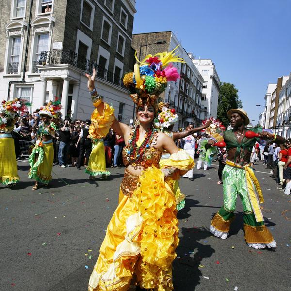 Notting Hill Carnival ©Shutterstock /Bikeworldtravel Performers in the Notting Hill Carnival which takes place every August