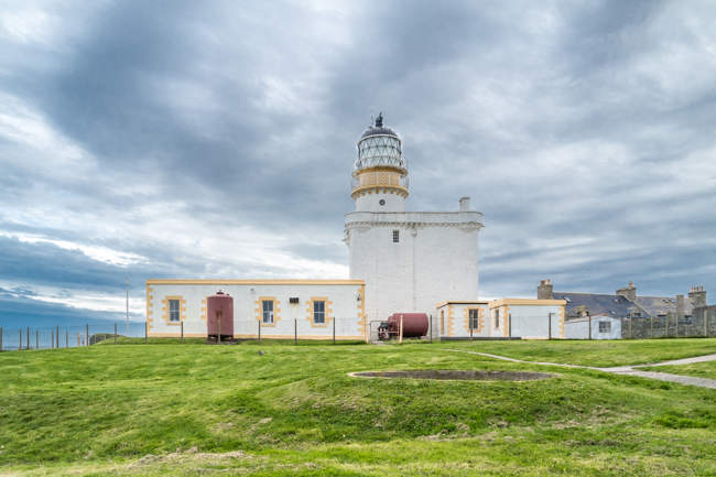 A lighthouse built into a historic castle at Fraserburgh