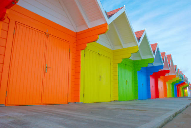 Beach huts at Scarborough North Bay