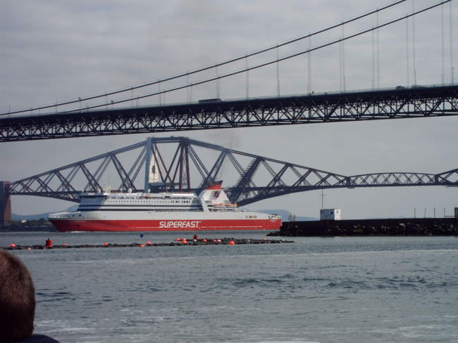 Rosyth to Zeebrugge Ferry from South Queensferry © Mrs Calmyn Lamb Rosyth to Zeebrugge Ferry from South Queensferry © Mrs Calmyn Lamb