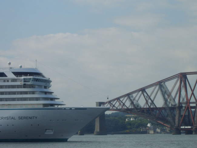 Cruise Ship berthed at The North Cantilever from South Queensferry © Mrs Calmyn Lamb Cruise Ship berthed at The North Cantilever from South Queensferry © Mrs Calmyn Lamb