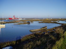 The Lightship in Tollesbury creek, winter &copy; Sarah Clare 
