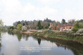 The village of upper Arley viewed from the foot bridge crossing the river seven April 2009  &copy; Alan