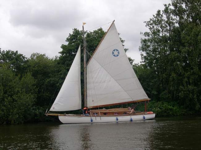 Sail Boat on River Bure, close to Wroxham &copy; Margaret Marchant