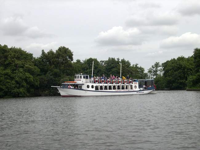 Tour boat on Norfolk Broads, close to Wroxham &copy; Margaret Marchant